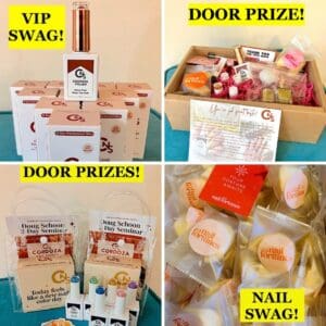 4 squares with nail products in each