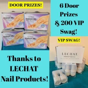 a 4 square grid contining words in 2 grids & nail products in 2 grids
